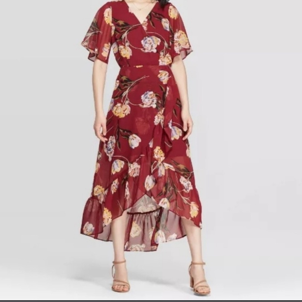 A New Day Red Asymmetrical High-Low Sundress